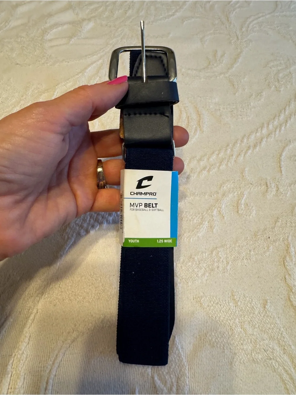 NWT ChamproMVP Elastic Belt for kids - Navy Blue 1.25 width